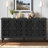 Traditional 60"W Carved Sideboard with Door and Solid Wood Legs-846994686