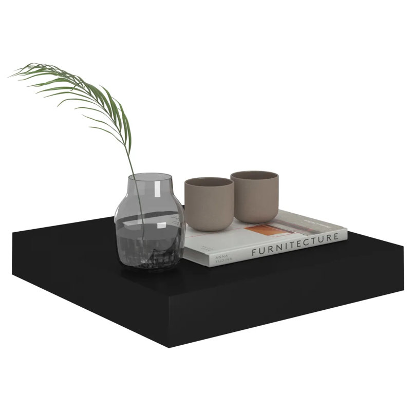 Artamas Floating Shelf, 3.8cm H x 23.5cm W x 23cm D, Black