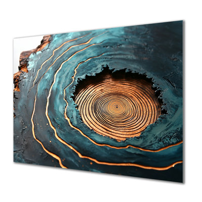 Pierre émeraude glissade sur bois Reverie II - impression d'art en métal traditionnel, arbres, art mural en métal