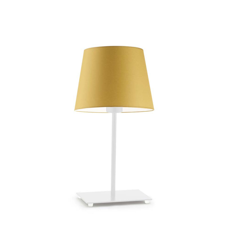 Asaun Metal Table Lamp, White, Mustard