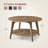 Round Coffee Table - 2-tier Center Table With Storage, Tapered Legs, And Curved Transitions, 31.5 Dia. X 17.7"h, Easy Assembly, For Living Room, Honey Brown