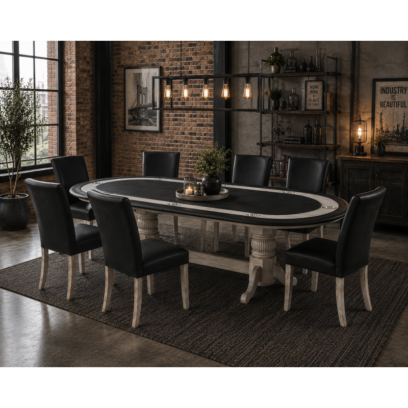 Ram Game Room 84 "8 - Joueur de poker / table et chaises par RAM Game Room, Blanc antique