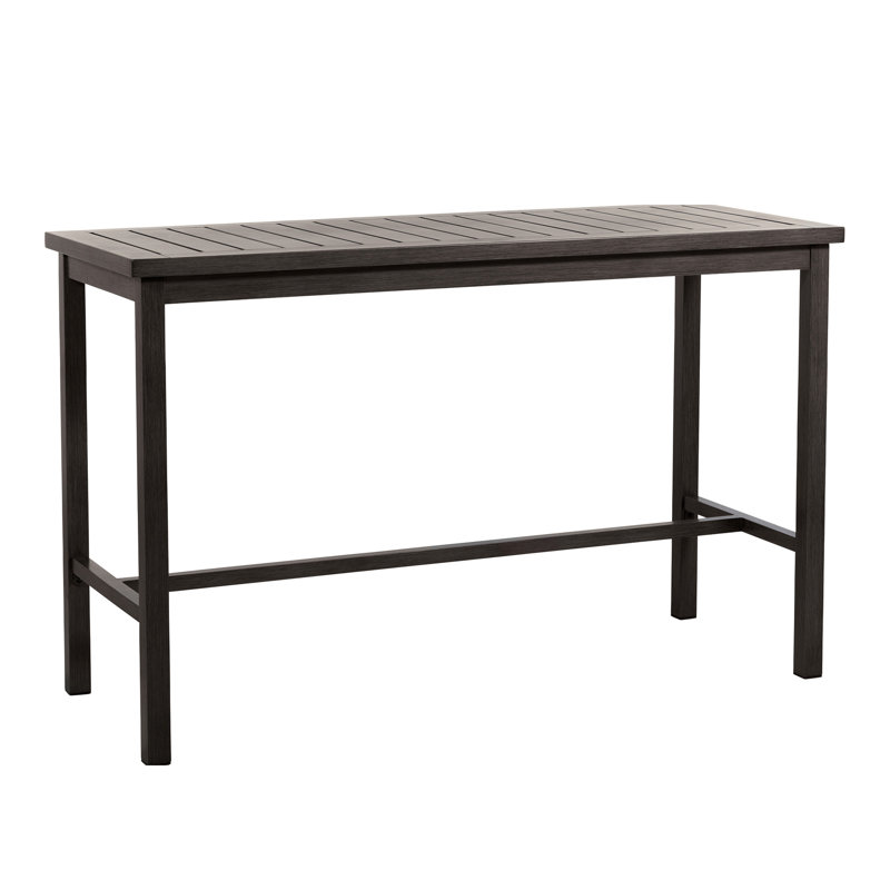 Club Aluminum Outdoor Bar Table, Slate Gray