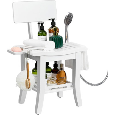Bamboo Shower Chair for Inside Shower Elderly Disabled