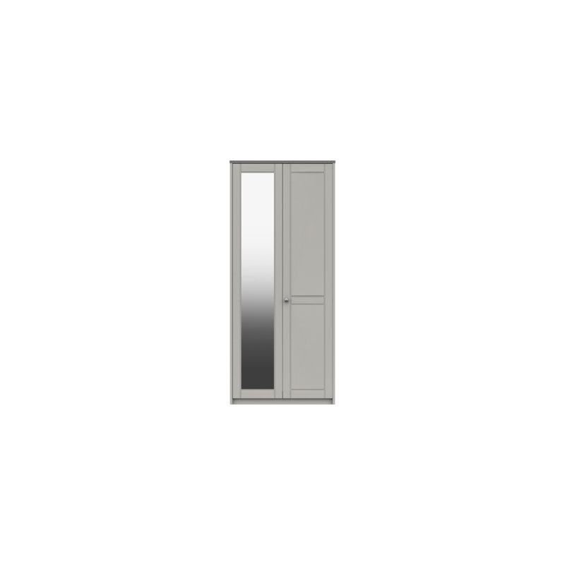 Newhaven 2 Door Manufactured Wood Wardrobe, Dust Grey/Light Grey