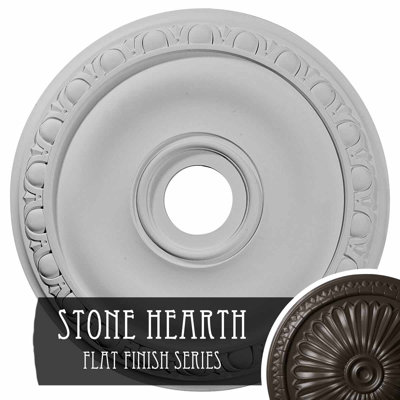 Endurathane Foster Acanthus Leaf Ceiling Medallion, 20 1/2"OD x 1 1/2"P (Fits Canopies up to 2 1/4"), Hand-Painted Pewter Finish