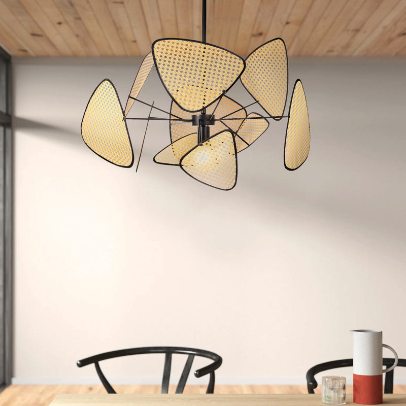 Luminaire suspendu 1 lumière jaune Amberlyn, H 57 po x l 26 po x P 26 po