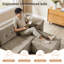 Canapé modulaire rembourré en chenille avec repose-pieds Chenille-120142508