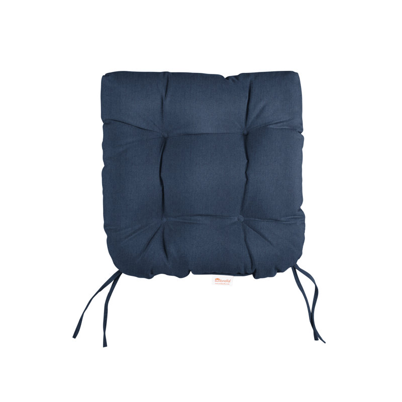 Tufted Outdoor Sunbrella Seat Cushion, Spectrum Indigo Sunbrella® Plainweave, 19" W