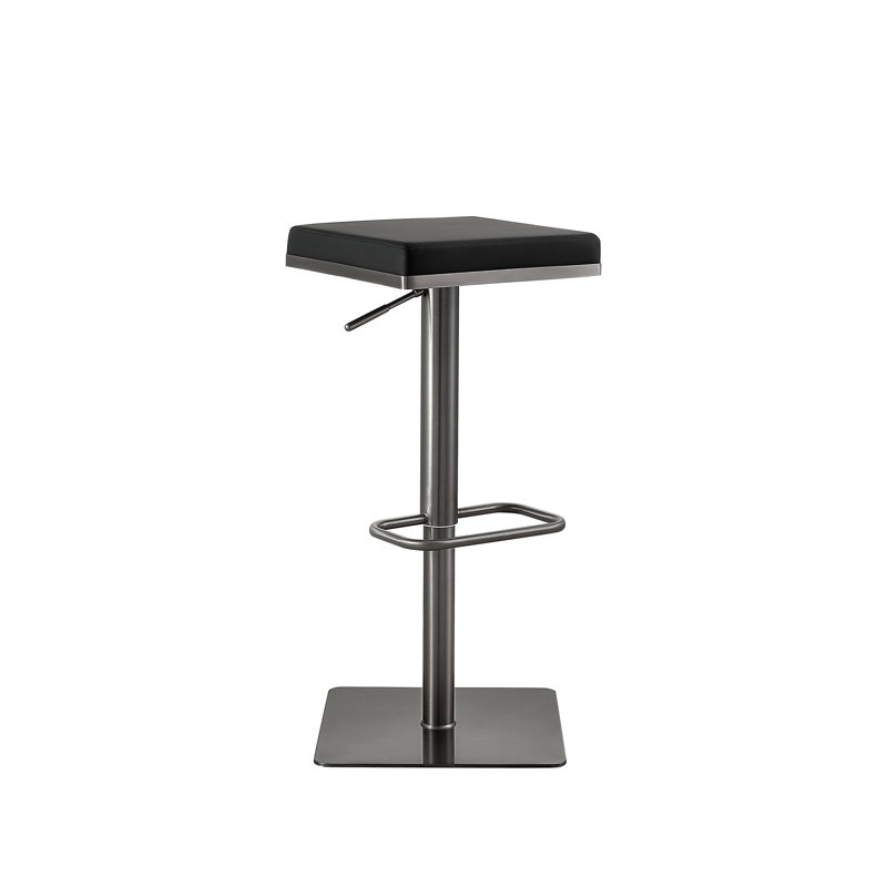 Tabouret de bar pivotant à hauteur réglable Nova, Noir, Ébène