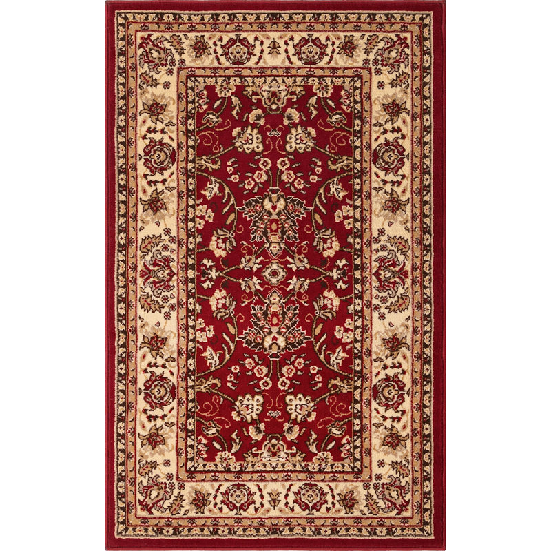 Zayandeh Oriental Area Rug in Rust, Rectangle 3'3" x 5'3"