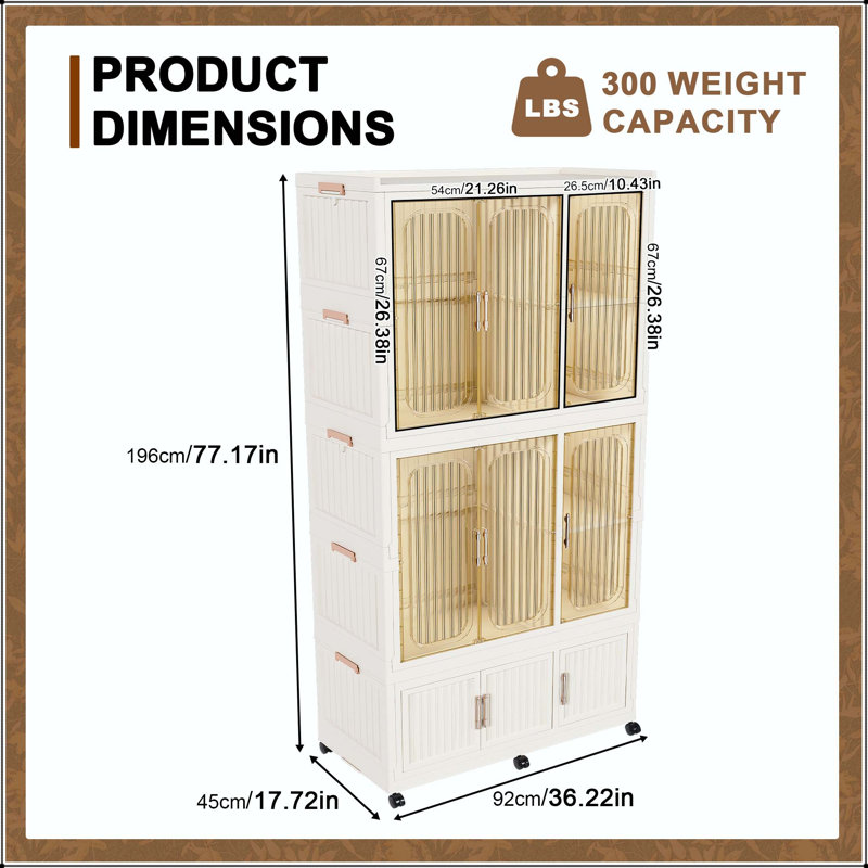 Armoire portative à 9 cubes avec 2 tiges suspendues et roulettes verrouillables