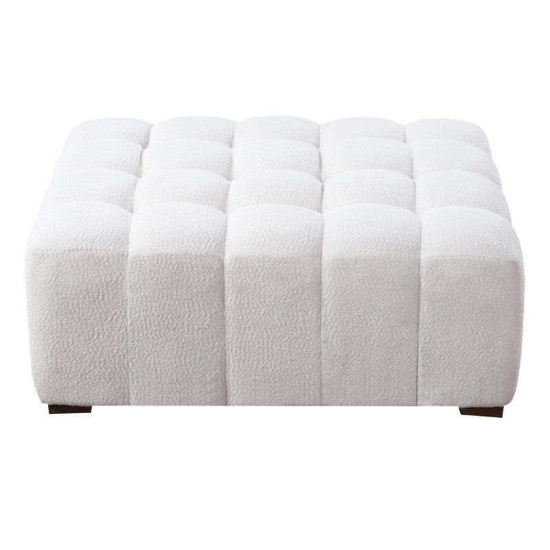White Boucle Multipurpose Ottoman