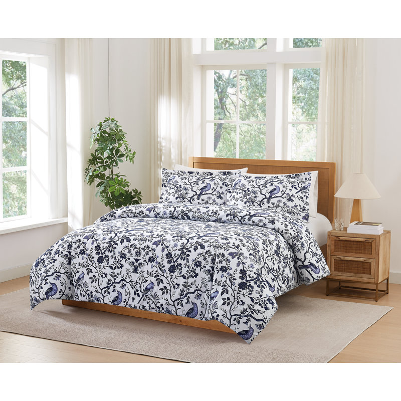 Brooklyn Loom Ava Floral Duvet Set, Queen Duvet Cover + 2 Standard Shams