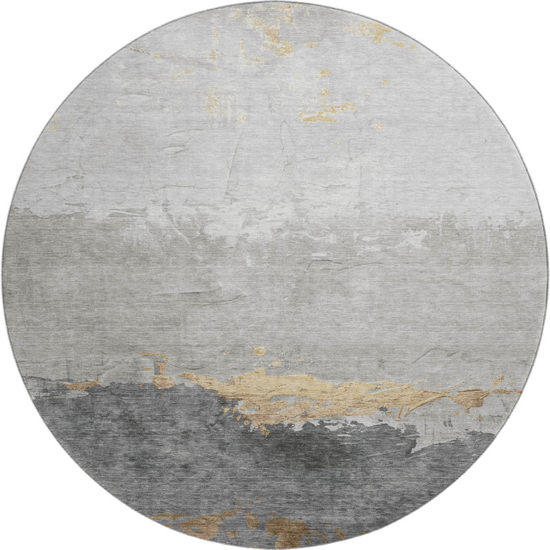 Premium Machine Washable Fairwood AMF1885 Modern Rug, Round 8'