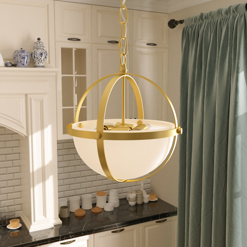 Lustre en globe Tyringham, H 15 po x l 14 po x P 14 po, 4