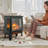 Innoflame 18" Electric Fireplace Stove, Freestanding Stove Heater with Realistic Flame, Adjustable Thermostat, Fireplace Space Heater for Small Space, 1400W