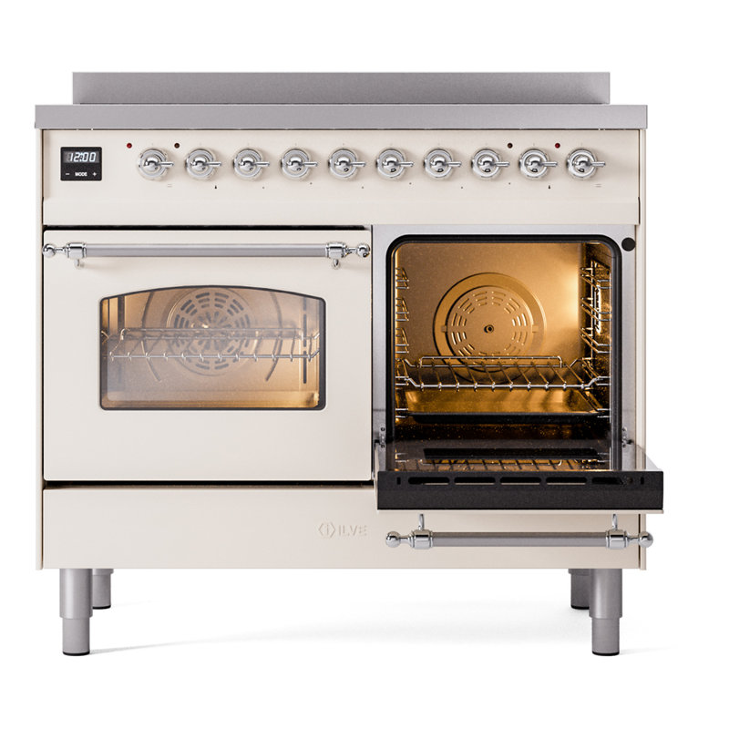 ILVE Nostalgie II 40 in Induction Range, Antique White/Chrome