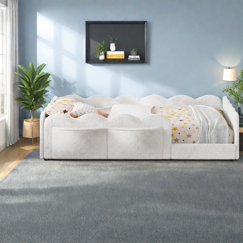 Lit simple moderne avec rangement, panneau de plancher en bois aggloméré pour la maison