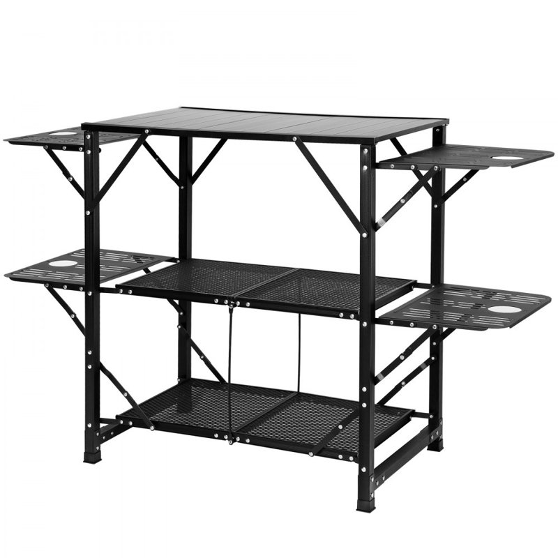 Table de cuisine de camping, station de cuisson pliante portative une pièce avec sac de transport