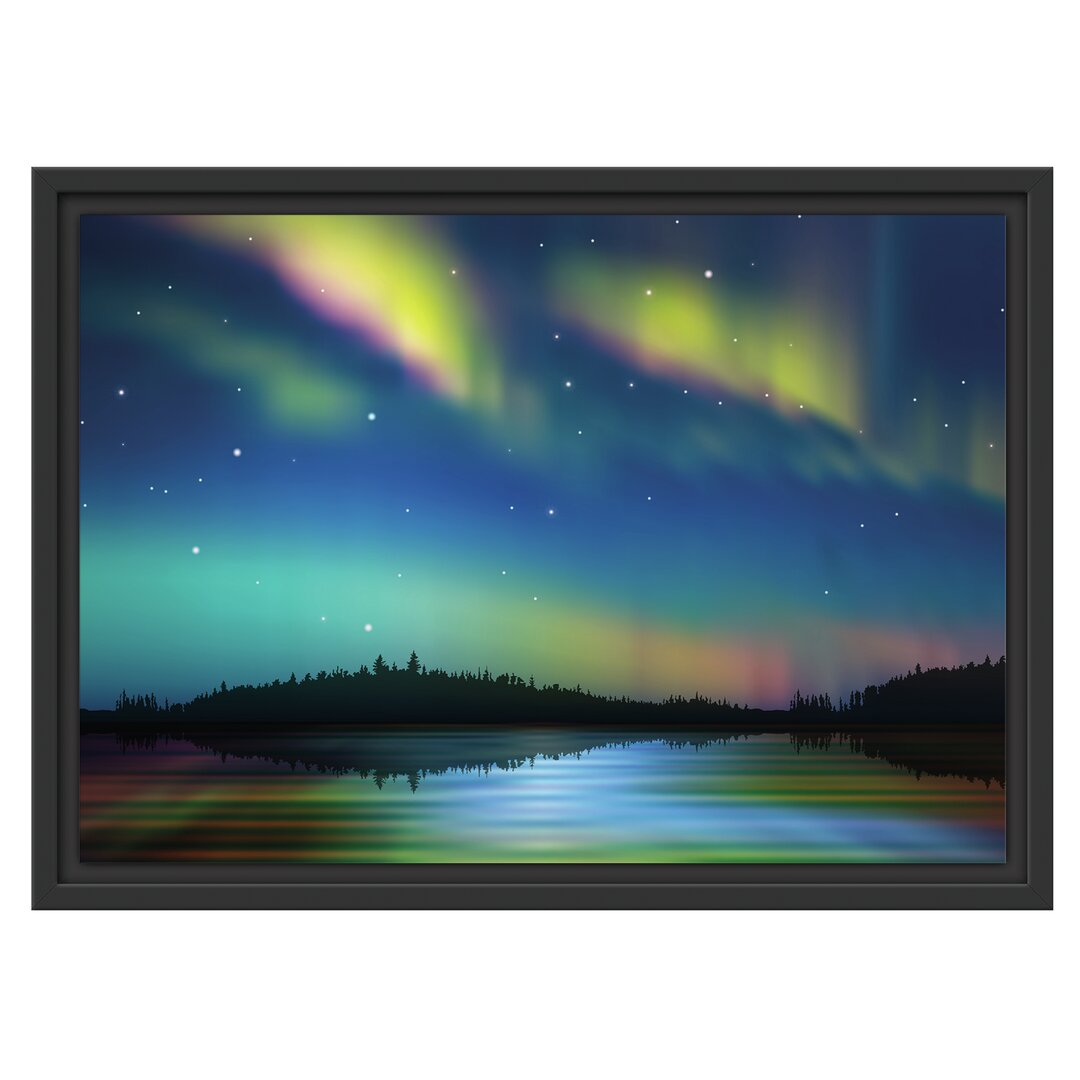 Gerahmtes Wandbild Polarlichter in Alaska