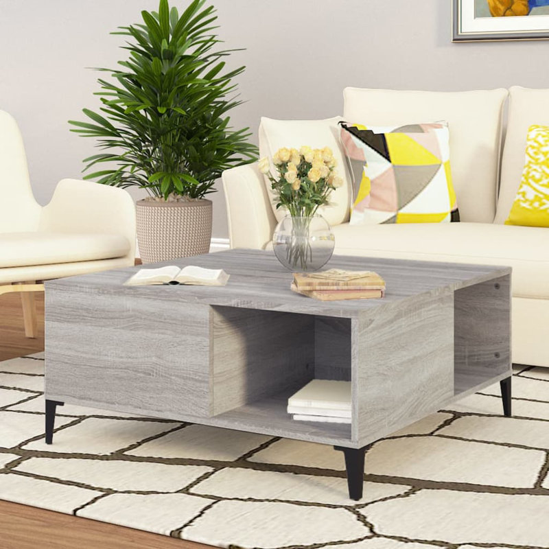 Leilanie Coffee Table with Storage, Grey Sonoma