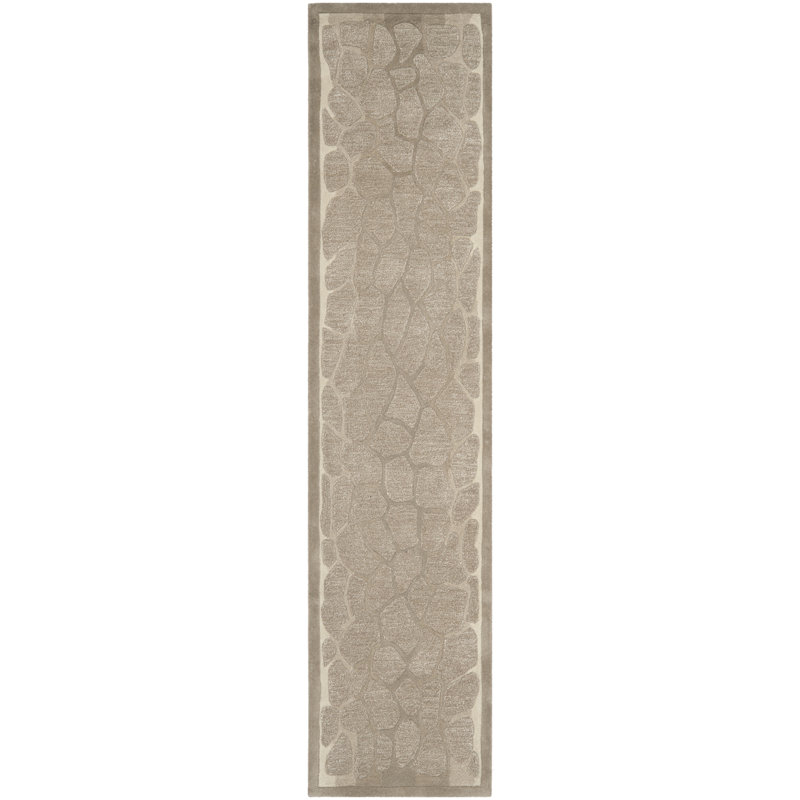 Tapis gris en laine / viscose touffeté à la main Jamon Martha Stewart, Tapis de couloir 2 pi 3 po x 10 pi