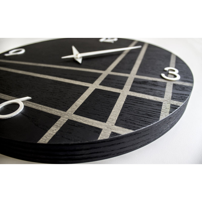 Dolcevita Wall Clock, 40cm H x 40cm W x 3cm D, Light Grey/Dark Grey