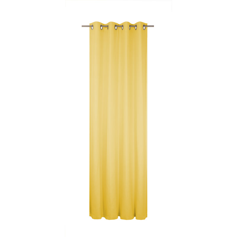 Pearce Eyelet Single Curtain, opaque, 132cm Width x 150cm Drop, Gelb