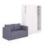 Lit escamotable simple Leanny avec canapé et tablettes