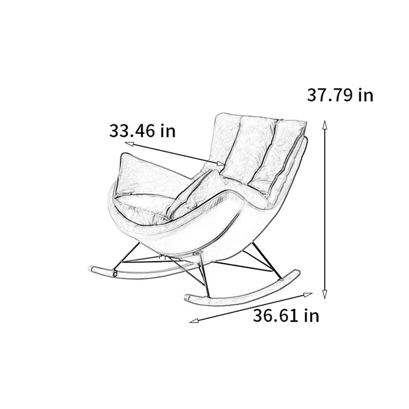 Chaise berçante de salon pour adulte, Orange