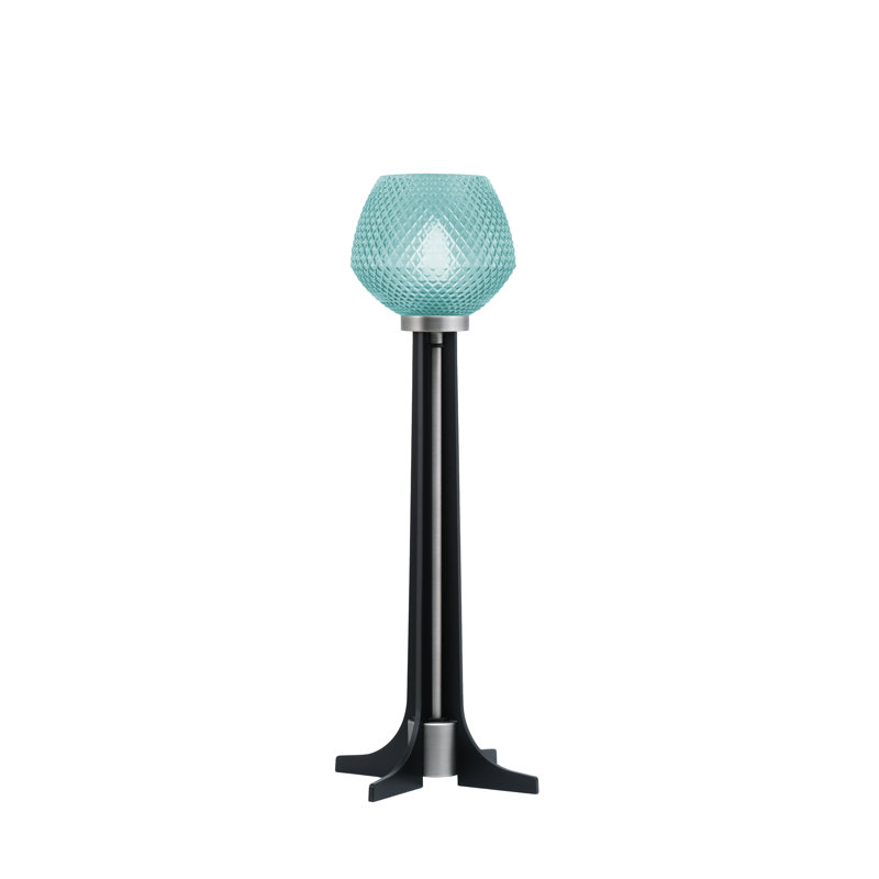 Lampe d'appoint avec verre de 6 po, Graphite / noir mat, Turquoise