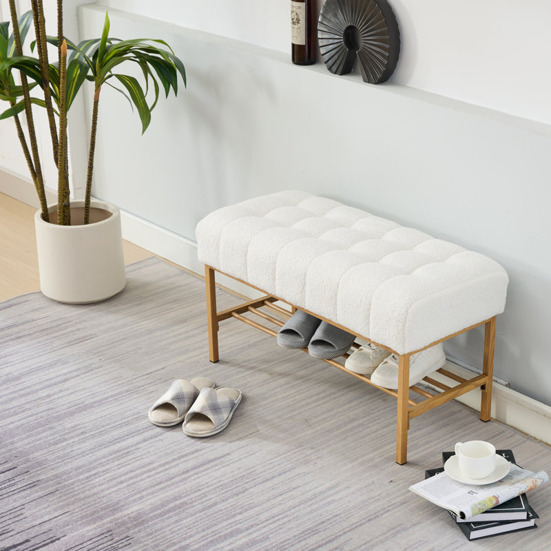 Banc de rangement rembourré pour chaussures