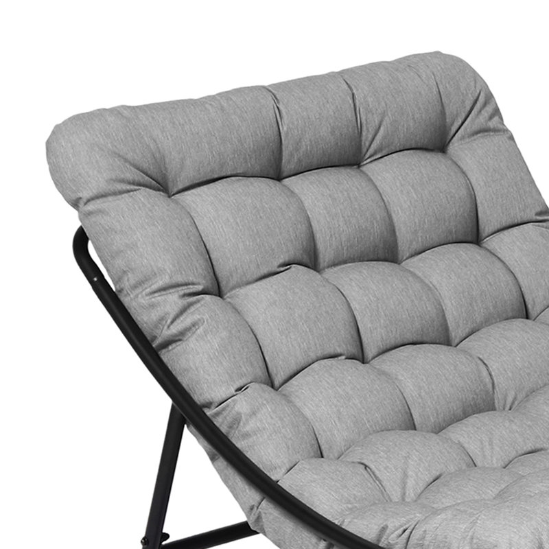 Nola Patio Outdoor Lounge Chair Rocking Chair With Ottoman (Set of 2), Yes, Light Gray