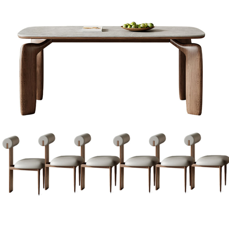 Modern Nordic Rectangular Dining Table, 29.5"H x 63"L x 31.5"W