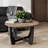  Rustic Farmhouse Round Coffee Table with Crisscross Base for Living Room