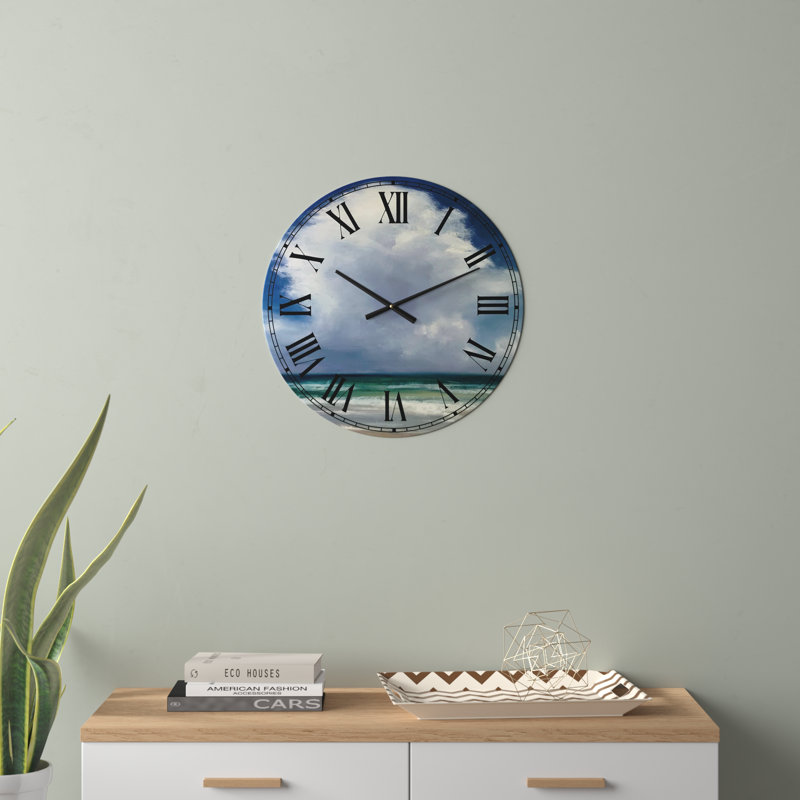 Beach Clouds II - Horloge murale traditionnelle, Moyen