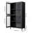 Classic Metal Storage Cabinet Display Cabinet With 4 Glass Doors 4 Shelves Cabinet  Bookcase Side Cabinet For Home Office Living Room Kitchen Hallway