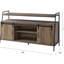 Meuble télé de style rustique avec porte coulissante pour téléviseurs de 58 po en chêne de grange noir et chêne, convient aux téléviseurs de 50 à 59 po