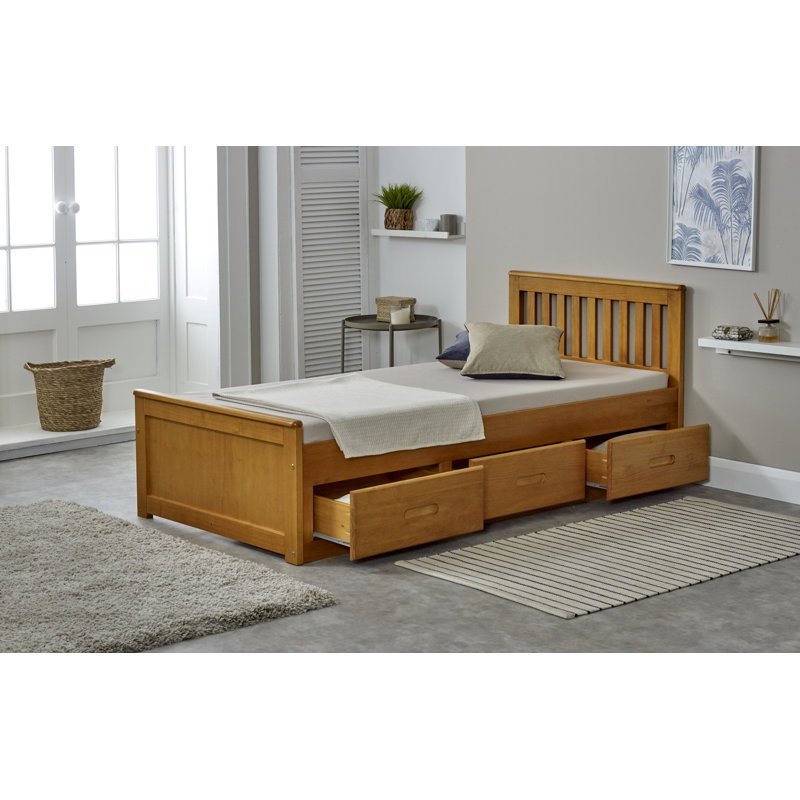 Vonore Single (3') Drawers Bed Frame, Honey