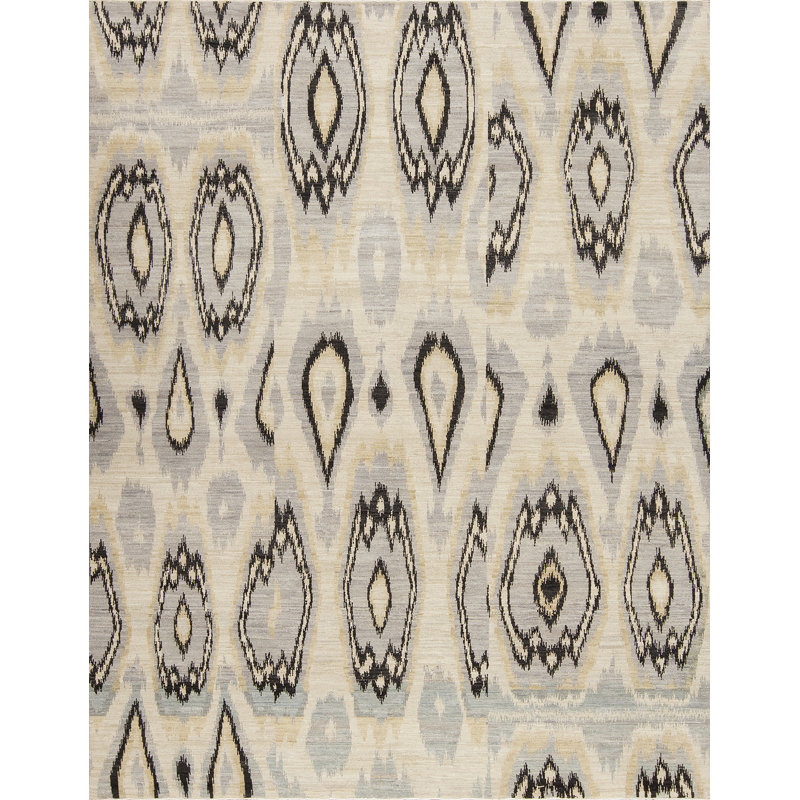 Jazz Hand Knotted Wool Area Rug, Rectangle 8' x 10'