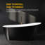 Baignoire profonde autoportante en acrylique avec drain chromé, baignoire ergonomique pour la salle de bain