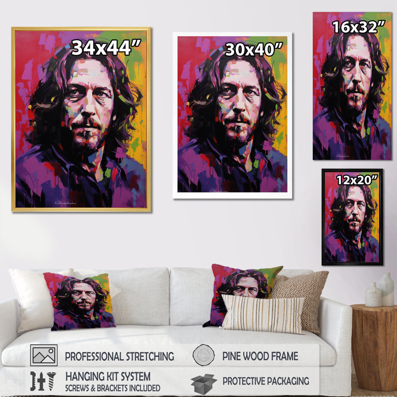 Violet Vedder Portrait sur toile, Cadre simple noir, H 32 po x l 24 po x P 1 po