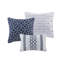 Ensemble d'édredon jacquard très grand bleu marine 7 pièces-119071326