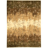 Hand Woven Silk and Wool Floral Area Rug