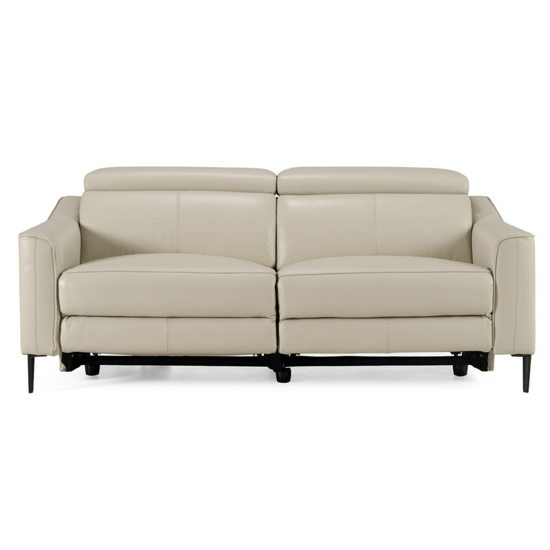 Anisia 73.5'' Leather Power Reclining Sofa, Gray