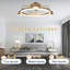 Ventilateur de plafond encastré à profil bas de 28 pouces avec éclairage APP Amatury, luminaire étoilé à intensité variable