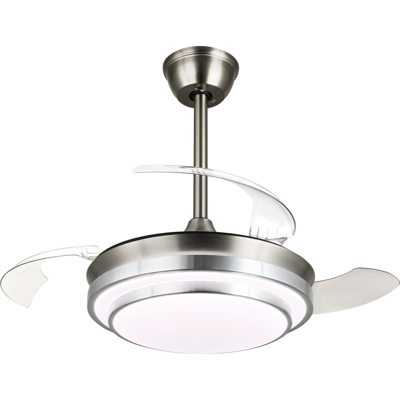Ventilateur de plafond rétractable 36 "avec lumière Gerede, ventilateur sans lame moderne avec télécommande