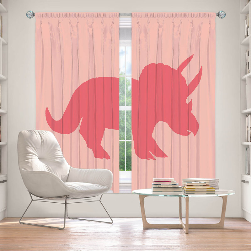 Paire de rideaux occultant et isolant avec passe-tringle Dinosaur I, L 40 po x L 52 po