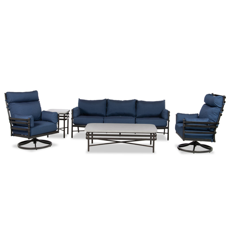 Lancaster Outdoor 5 - Piece Conversation Set, Blue